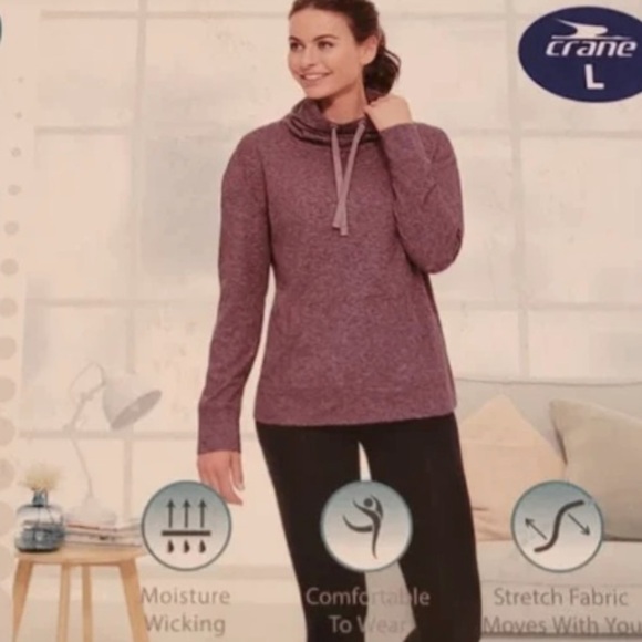 CRANE Ladies Pullover - Dusty Lilac and Gray Heathered - Picture 13 of 13